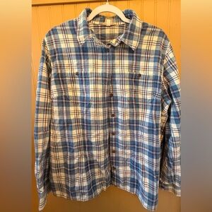 Duluth Trading Co Blue and Red Plaid Shirt